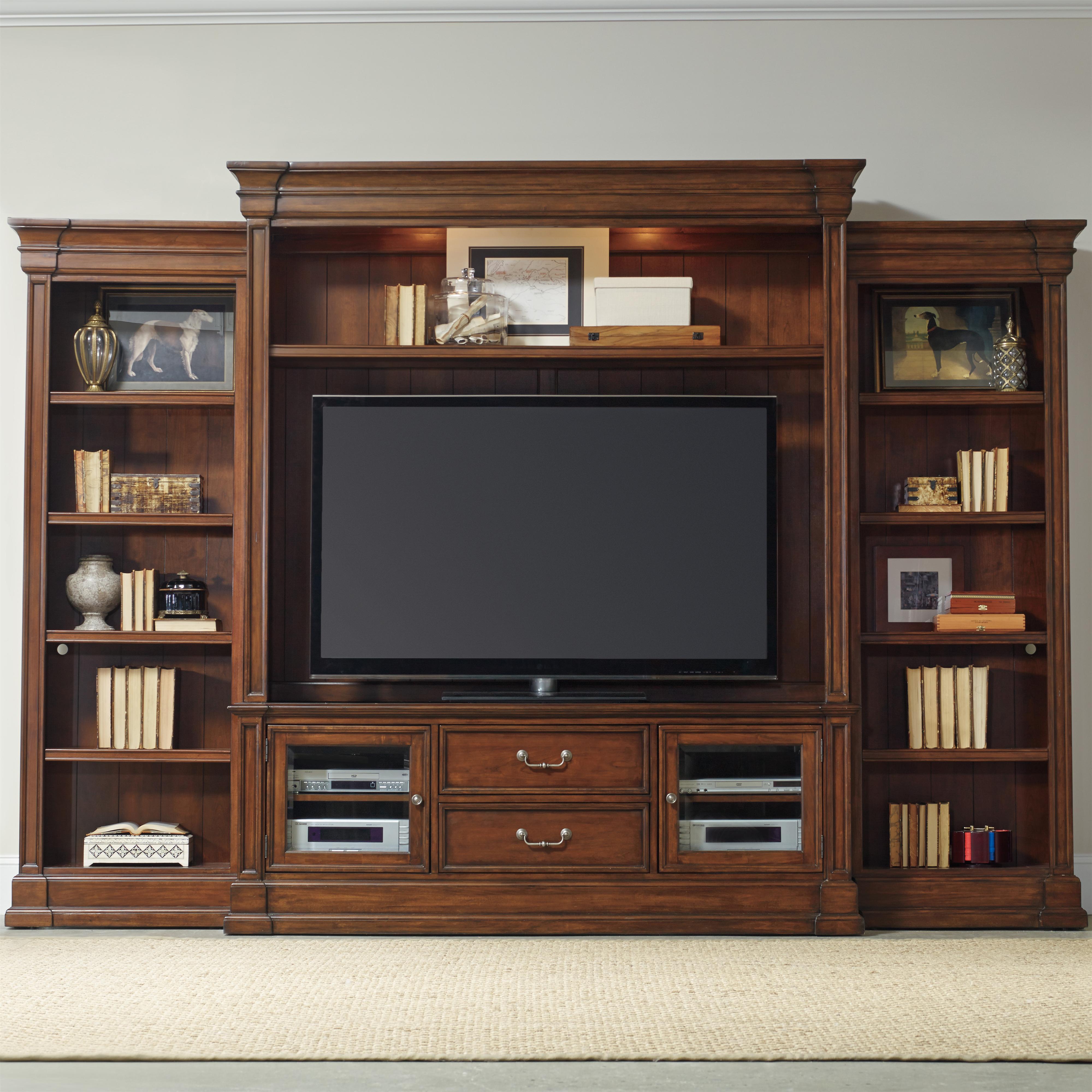 Hooker Furniture Clermont Entertainment Console with 2 Beveled Glass Doors Sheely's Furniture